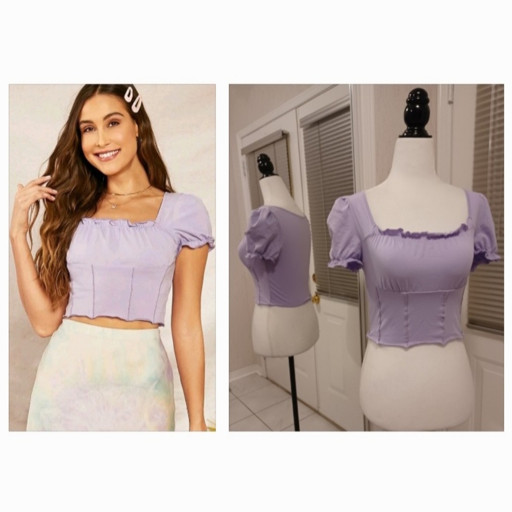 4/$60 New Purple Crop Top - Size XS